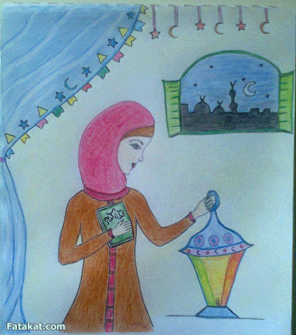 نقاشی کودکانه به مناسبت ماه رمضان