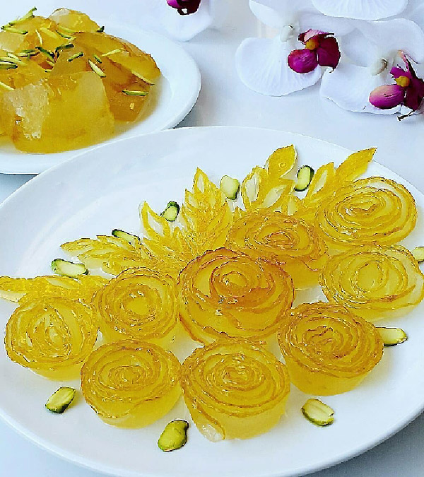 طرز تهیه مربای بالنگ شکل گل رز