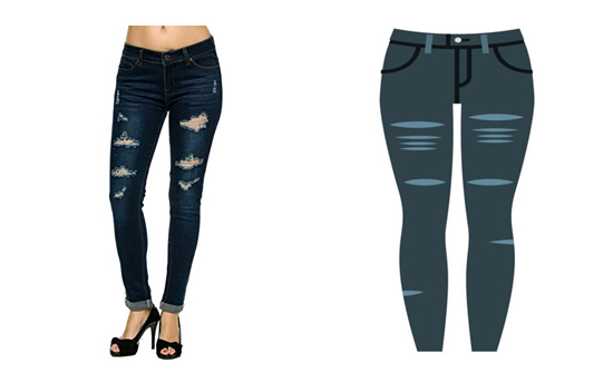 شلوار لی زاپ دار (distressed jeans)