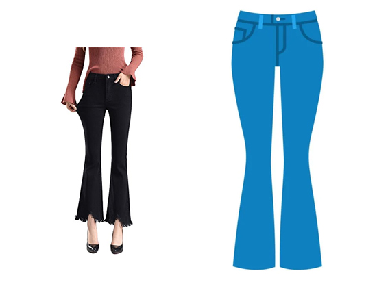 شلوار جین پاچه گشاد یا دمپا گشاد (flare jeans)