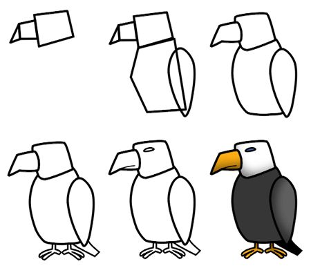 نقاشی ساده از پرندگان