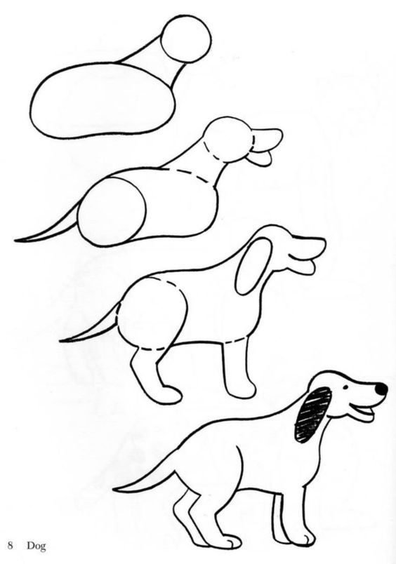 نقاشی آسان سگ