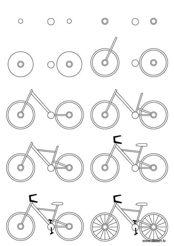 نقاشی ساده دوچرخه