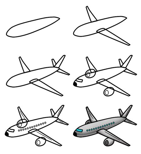 نقاشی ساده هواپیما