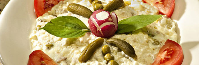 تزیین سالاد الویه با تربچه