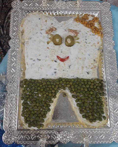 تزیین سالاد الویه برای تولد کودکان