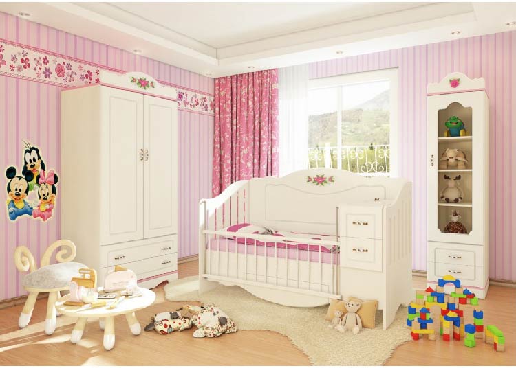 مدل کمد لباس بچه گانه سفید صورتی