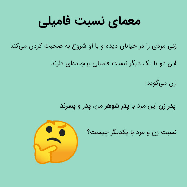 معمای نسبت فامیلی بسیار سخت