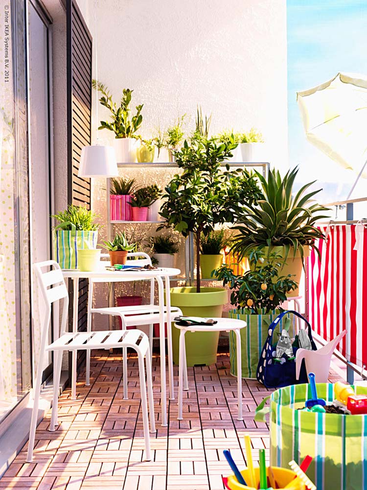 ایده باغچه آپارتمانی در بالکن