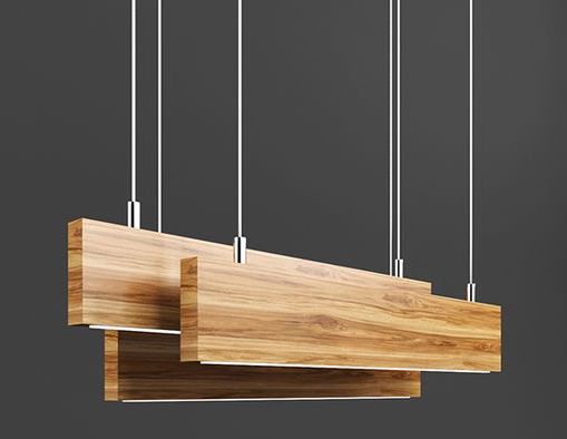 لوستر چوبی آشپزخانه با لامپ LED