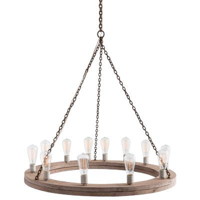 لوستر چوبی دوار پذیرایی با جزئیات زنجیری شکل