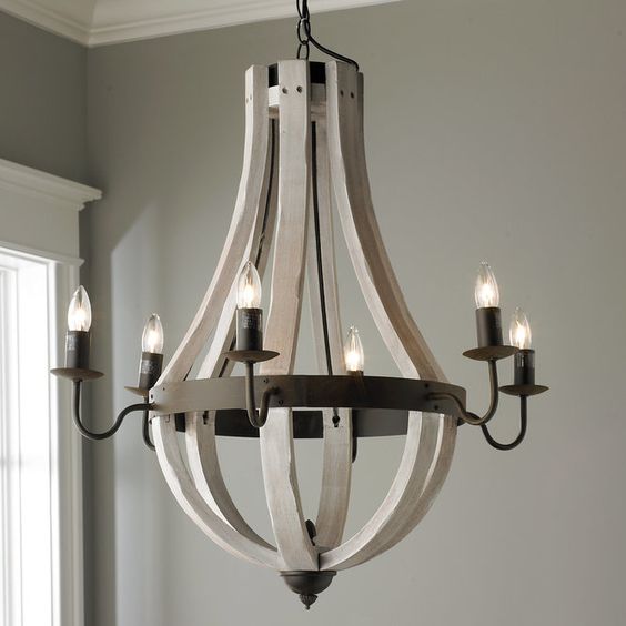 لوستر چوبی سفید پذیرایی