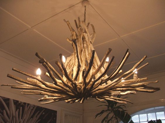 لوستر چوبی پذیرایی الهام گرفته از طبیعت