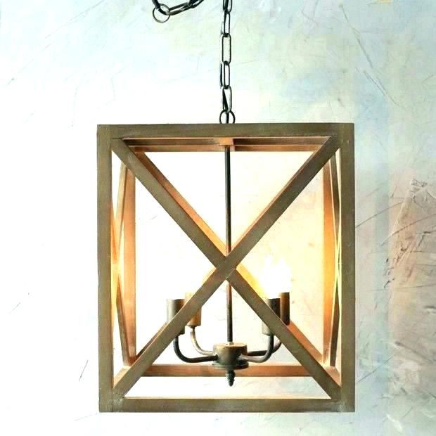 لوستر چوبی مکعبی طرح قرون وسطی