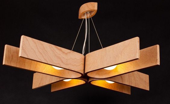 لوستر چوبی و مدرن آشپزخانه