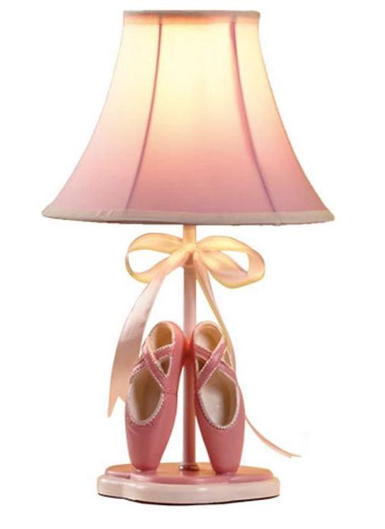 آباژور صورتی مناسب اتاق خواب دخترانه با طرح کفش باله