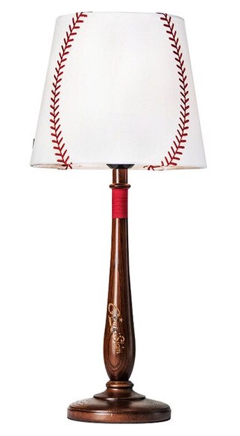 آباژور مدرن خلاقانه مدل توپ بیسبال با پایه چوبی