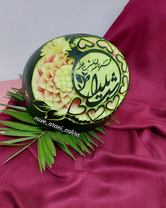 تزیین هندوانه شب یلدا ساده