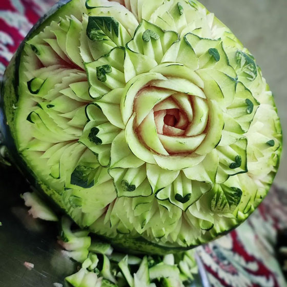 تزیین هندوانه شب یلدا ساده