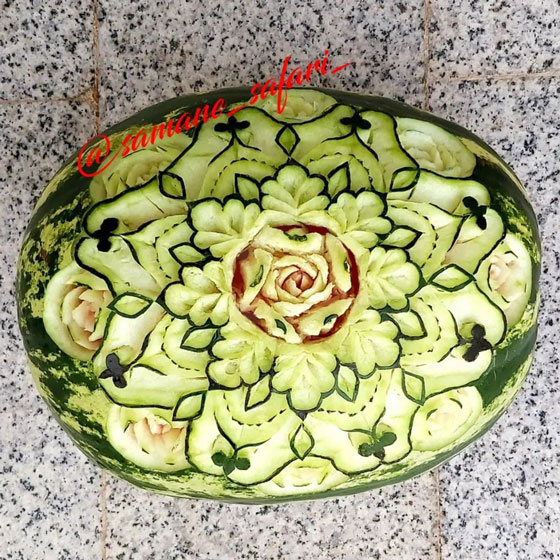 تزیین هندوانه شب یلدا ساده