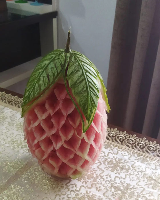 تزیین هندوانه به شکل میوه‌های دیگر