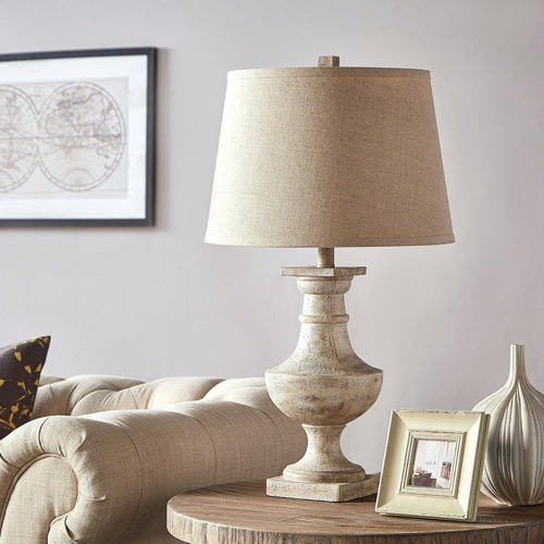 آباژور سفید با پایه چوب