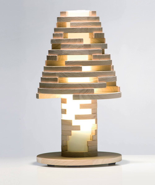 آباژور رومیزی تمام چوبی فانتزی