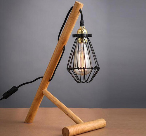 آباژور چوبی فانتزی با طراحی خاص و مدرن