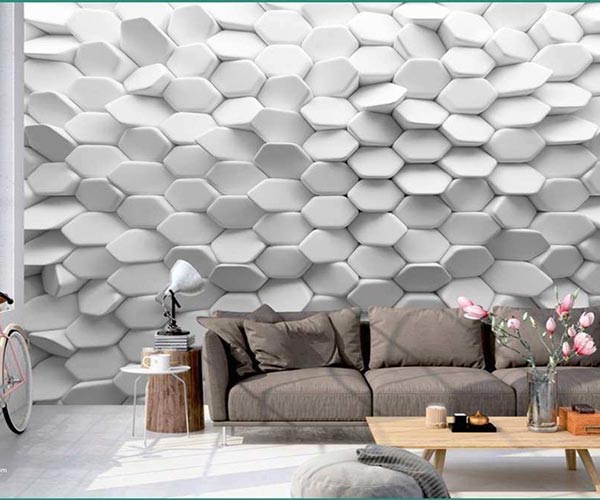 مدل کاغذ دیواری سه بعدی سفید جدید