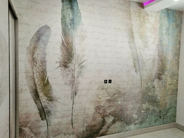 کاغذ دیواری آبرنگی برای پذیرایی