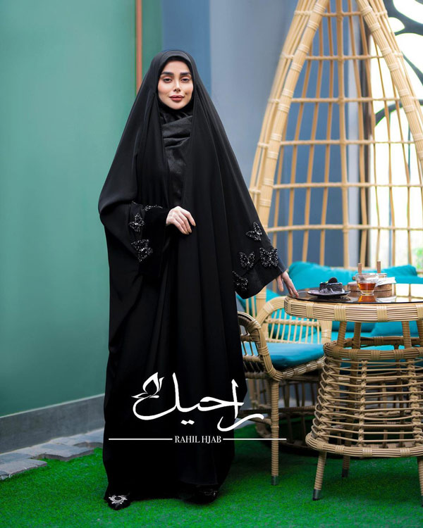 مدل چادر مشکی سنگدوزی شده برای مجالس