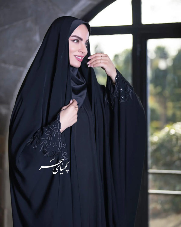 مدل چادر مشکی خامه دوزی شده