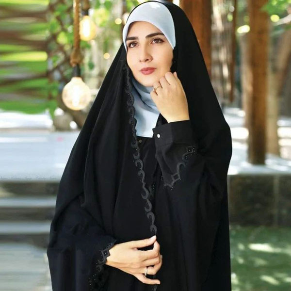 مدل چادر مشکی مجلسی لبه دوزی شده