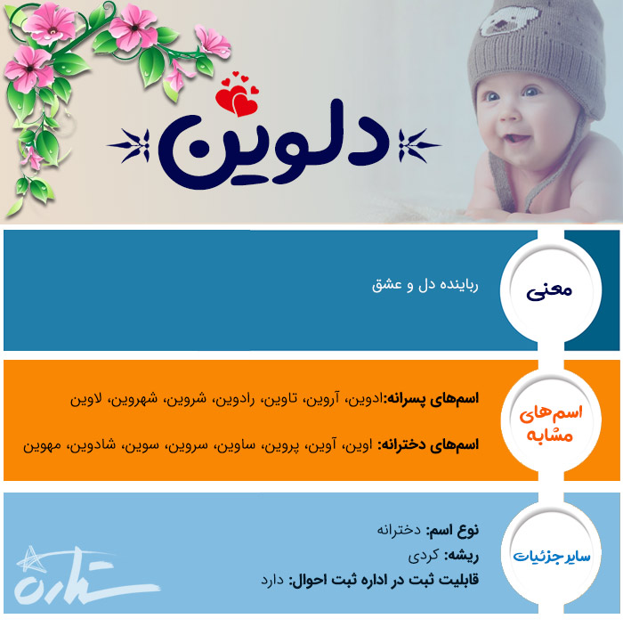معنی اسم دلوین