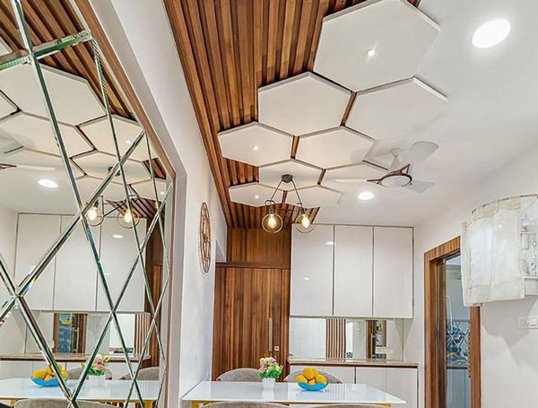 مدل سقف آشپزخانه پی وی سی کناف ترکیبی