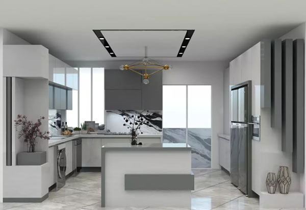 سقف آشپزخانه مدرن با گچبری ساده