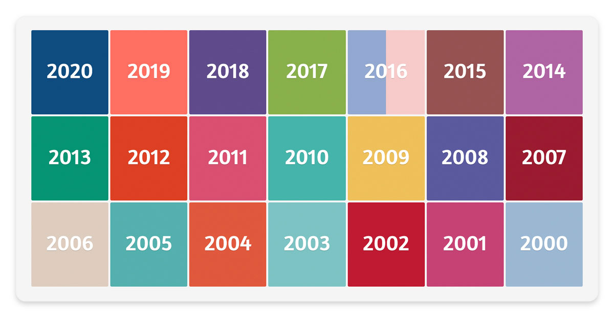 رنگ سال های 2000 تا 2020
