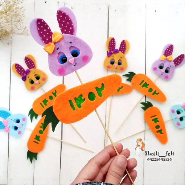خرگوش نمدی زیبا و رنگی برای کودکان