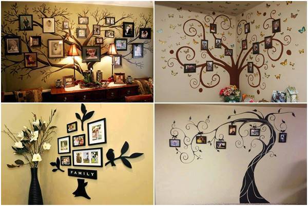 ایده هایی برای تزیین عکس به شکل درخت روی دیوار