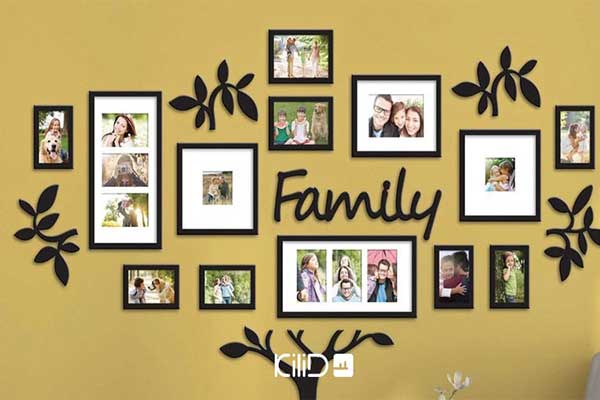 تزیین عکس خانوادگی روی دیوار 