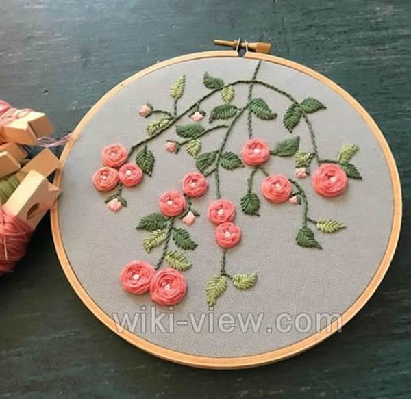 طرح گلدوزی روی پارچه با دست