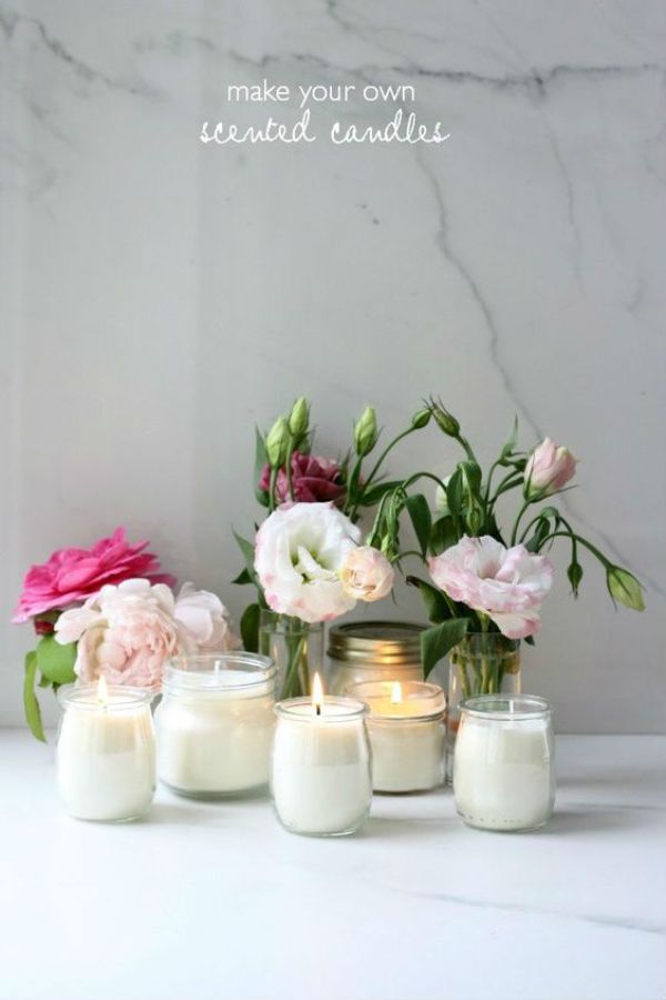 ایده استفاده از شمع به همراه گل در دکوراسیون