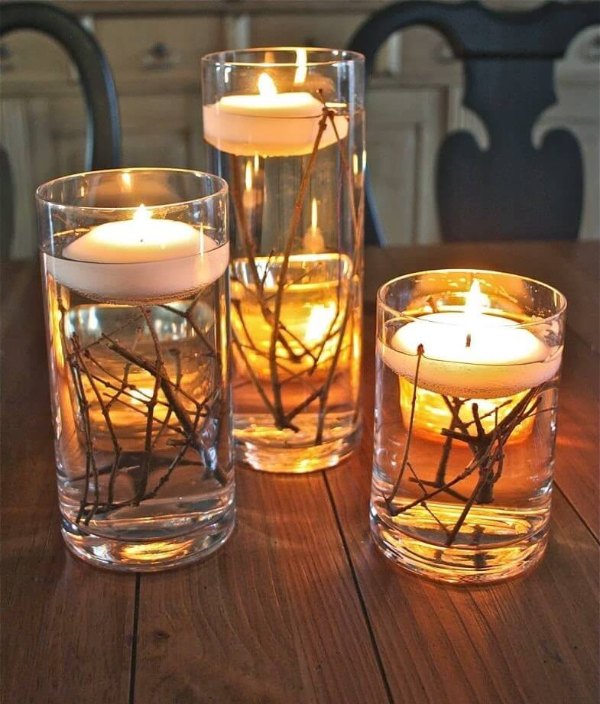 ایده استفاده از شمع سکه ای برای روی میز
