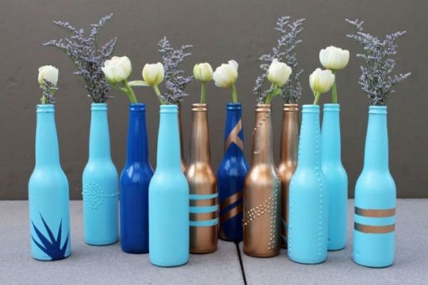 ساخت گلدان رومیزی با بطری پلاستیکی 