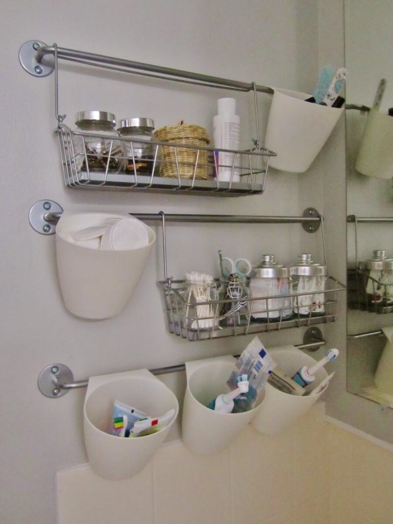 شلف های فلزی برای استفاده از فضای سرویس بهداشتی و حمام 