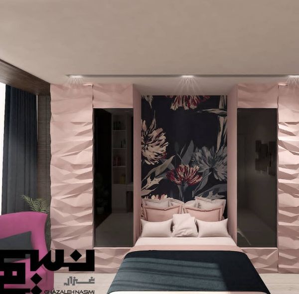 طراحی اتاق دو تخته دخترانه ساده و شیک