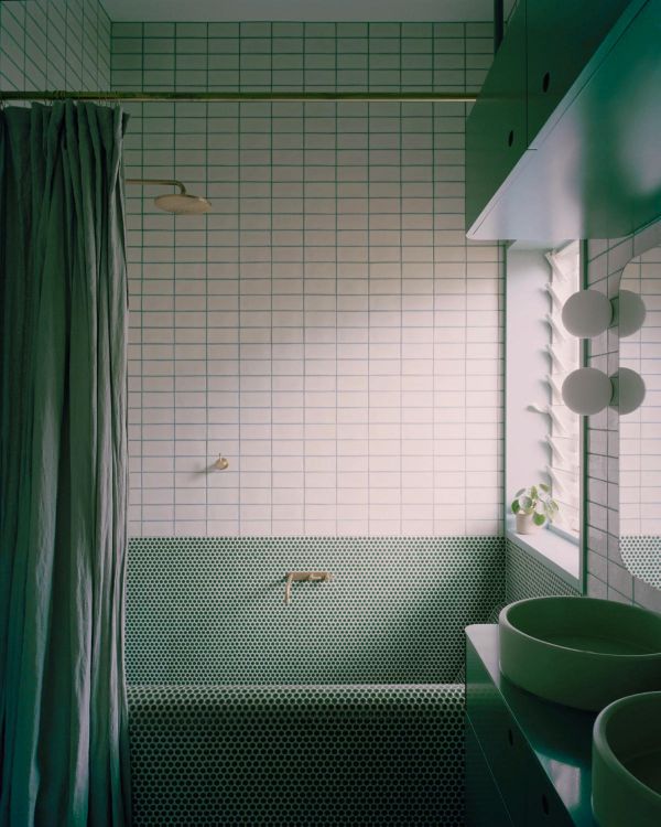 دکوراسیون سبز حمام مدرن