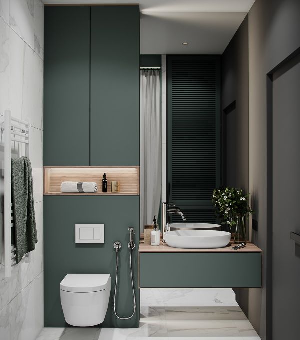 طراحی حمام و دستشویی با استفاده از گیاهان آپارتمانی