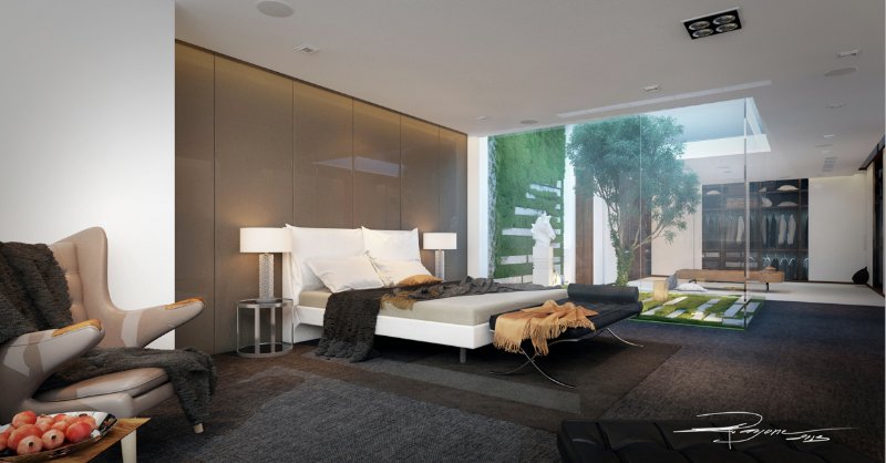 طراحی لاکچری برای اتاق خواب مدرن و بزرگ