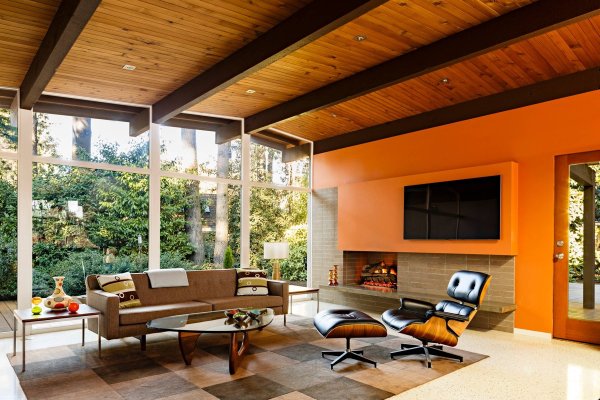 ترکیب رنگ نارنجی و قهوه ای برای دکوراسیون خانه